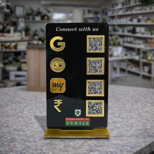 4 QR Black Colour Vertical Standee