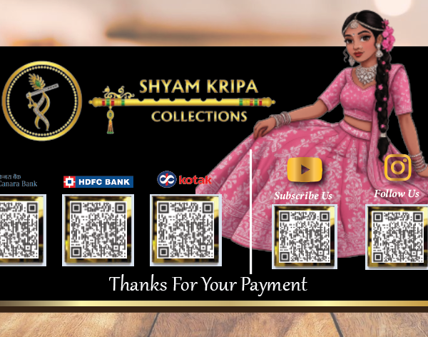5 QR Black Horizontal Standee with Payment QR