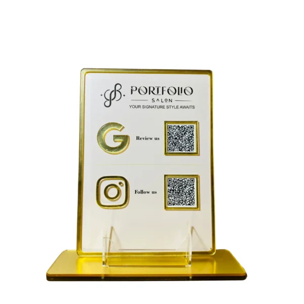 2 QR Golden Border Standee